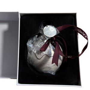 Pandora Ornament with Burgundy Ribbon